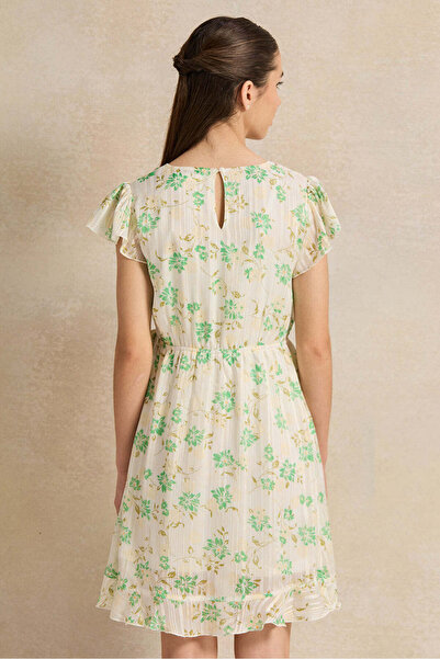 REDTAG Senior Girls White Chiffon Dress