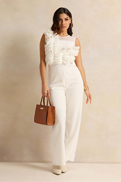 REDTAG Women Ivory Embellished Jumpsuit
