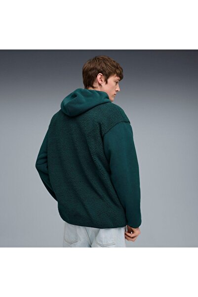 Puma Hood Ess Elevated Relaxed Winterized Full-zip, Green, Men