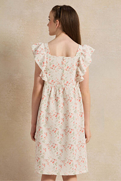 REDTAG Senior Girls White Floral Dress