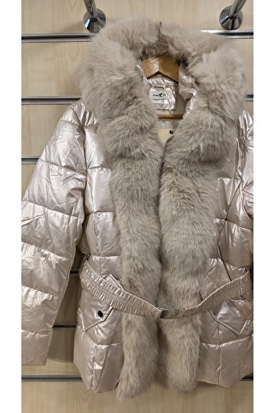 Park Moda Furry Shiny Quilted Coat