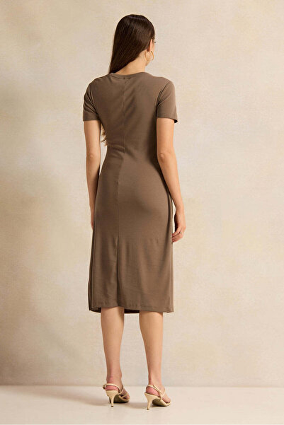 REDTAG Women Brown Short Sleeve Dress
