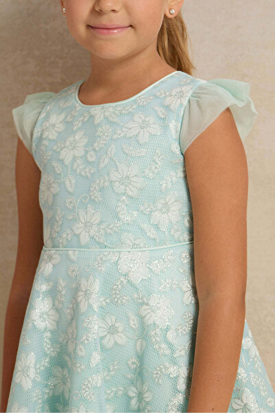 REDTAG Girls Bonded Scuba Floral Dress