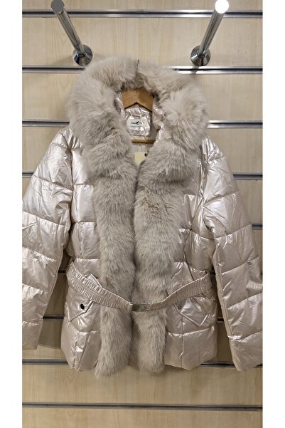 Park Moda Furry Shiny Quilted Coat