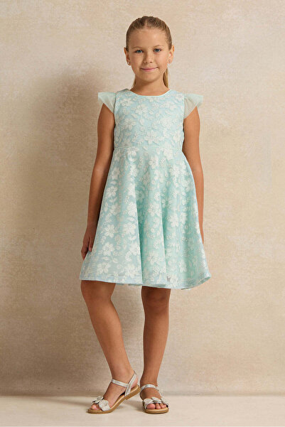 REDTAG Girls Bonded Scuba Floral Dress