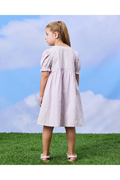 REDTAG Girls Lilac Lace Schiffli Dress