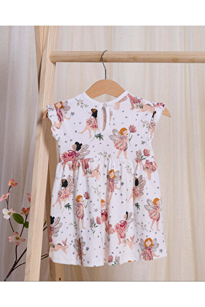 REDTAG Infant Girls White Printed Dress