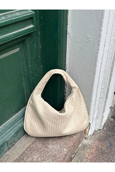 Marvelis LAURA Плетена дамска чанта с големи дръжки и раменна презрамка