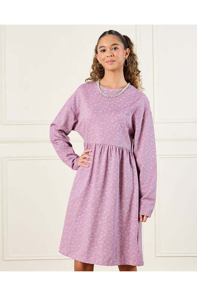 REDTAG Senior Girls Lilac Basic Knitted Dress