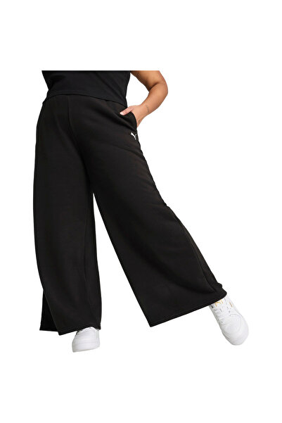 Puma Trousers Wardrobe Ess Relaxed Wide Leg Sweatpants, Black, Women