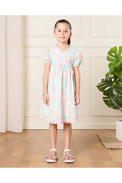 REDTAG Girls White Printed Dress