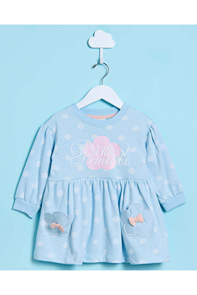 REDTAG فستان أزرق مزخرف للبنات الرضع