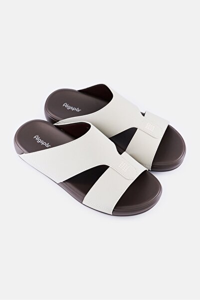 Algspar Men Slip On Arabic Sandals, Beige