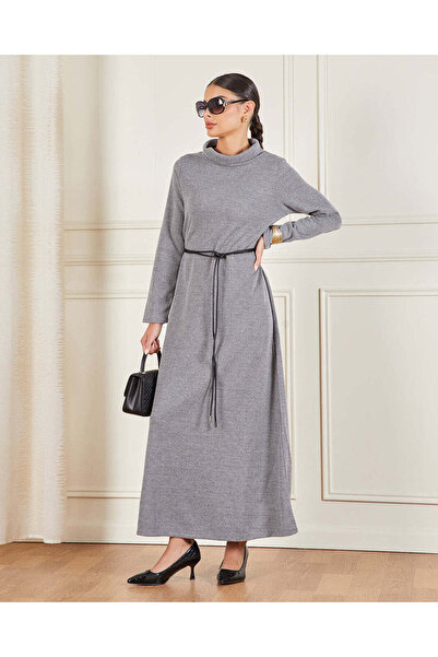 REDTAG Women Grey Jacquard Maxi Dress