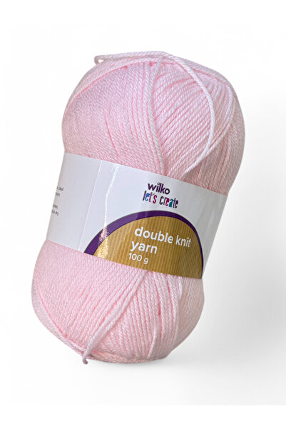 wilko Textile yarn, Double Knit, 100g, Pale Pink
