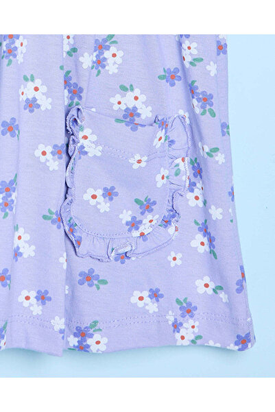 REDTAG Infant Girls Lilac Floral Print Dress