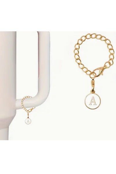 Buycobox White Letter Stanl. Thermos Compatible Accessory/Letter Thermos Charm/Letter Thermos Ornament
