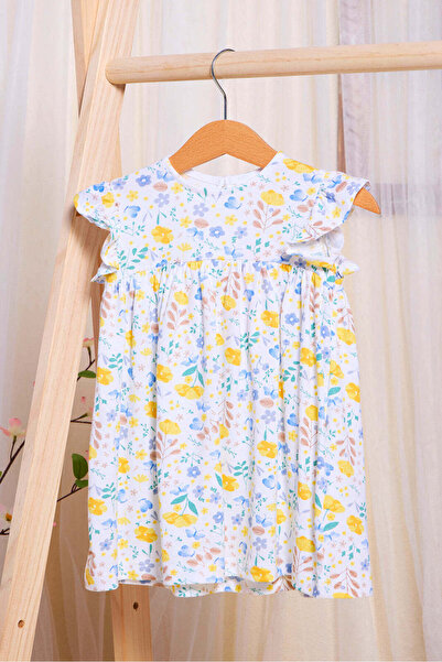 REDTAG Infant Girls White Printed Dress