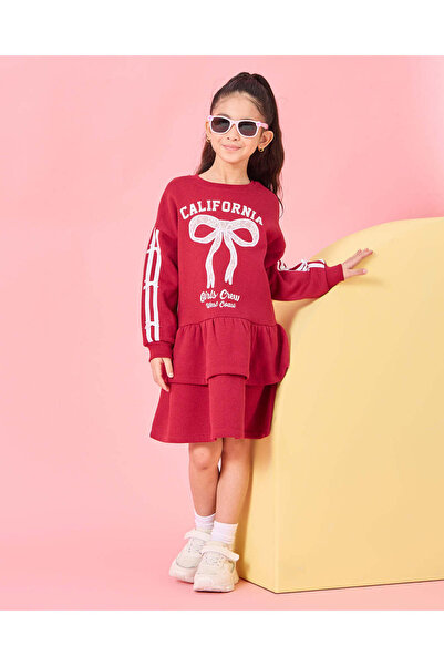 REDTAG Girls Red California Print Dress