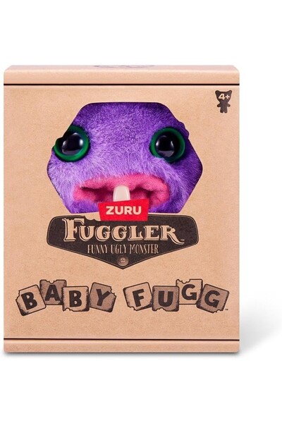 TOYFEST Mini Collectible Zuru Fuggler Baby Fuggs Funny Ugly Plush Toy Mr Needles Purple 9cm