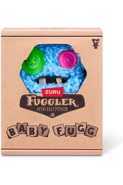 TOYFEST Mini Collectible Zuru Fuggler Baby Fuggs Funny Ugly Plush Toy Sasquoosh Blue 9cm