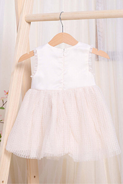 REDTAG Infant Girls Ivory Dress With Corsage