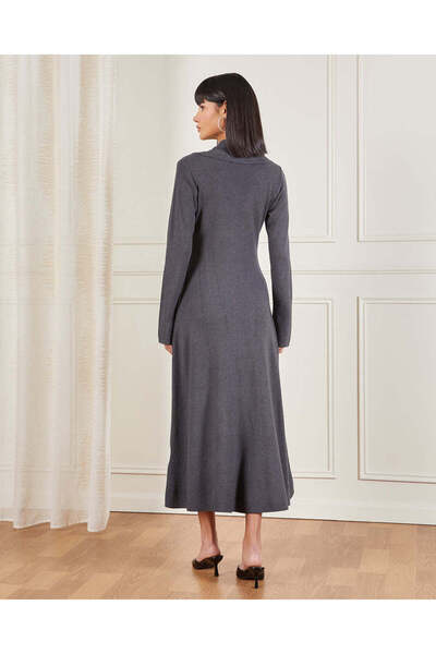 REDTAG Women Grey Scarf Detailed Maxi Dress