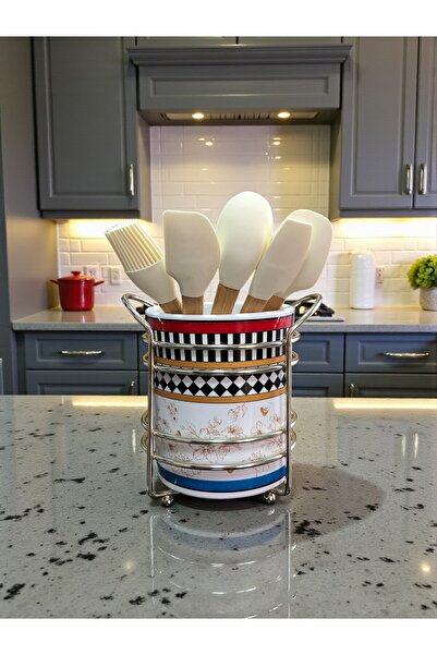 ferayhome Kitchen Accessory Ceramic Metal Spoon Rest Butterfly Pattern Silver...