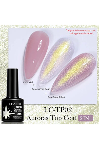 Born Pretty Lily Cute 2in1 Auroras Top Coat/2'si 1 Arada Aura Top Coat(TP02)-7ml