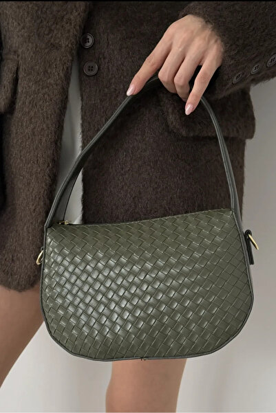 BAGS حقيبة يد وكتف من ليف كاكي