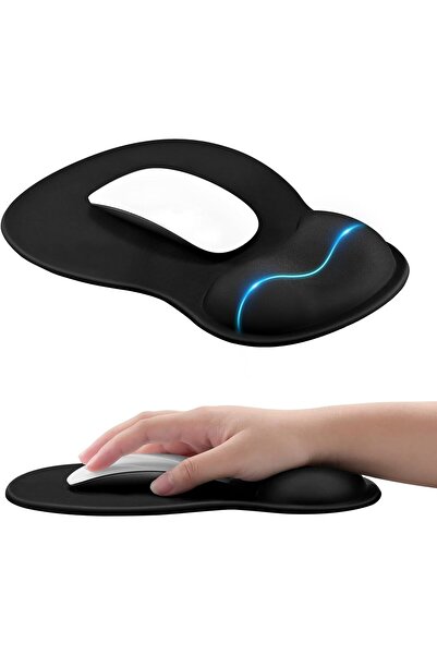 AZONEE Gel Mouse Pad with Wrist Rest - Concave Center, Non-Slip PU Base, 7.5 × 10.2 in