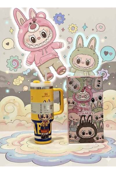 Generic Labubu ST Tumbler 40oz – Limited Edition Cute Water Cup with Straw + Free Labubu Gift
