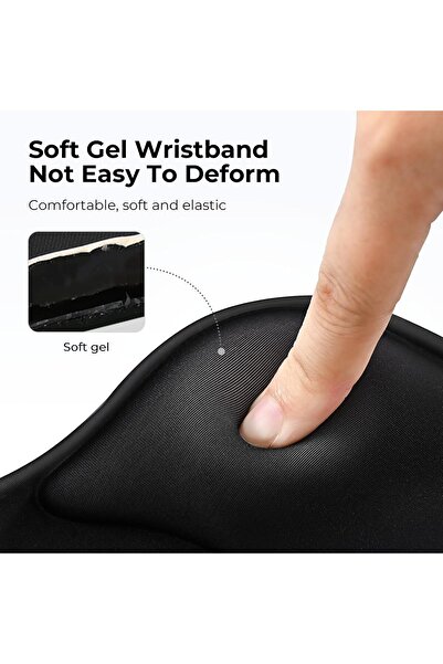 AZONEE Gel Mouse Pad with Wrist Rest - Concave Center, Non-Slip PU Base, 7.5 × 10.2 in