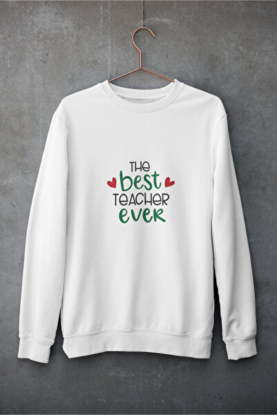 MAGORS سترة رياضية قطنية بأكمام طويلة وياقة دائرية مطبوعة بعبارة 'يوم المعلمين'