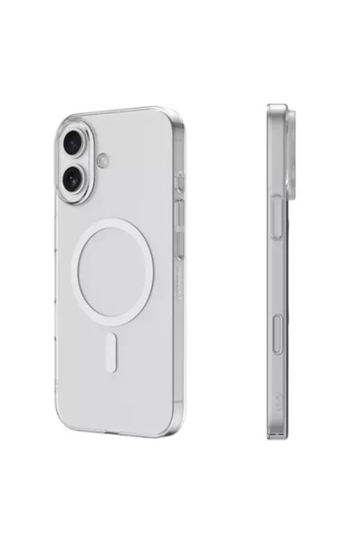 tkgz İphone 16 Uyumlu Uyumlu Şeffaf Silikon Kılıf Kablosuz Şarj Destekli