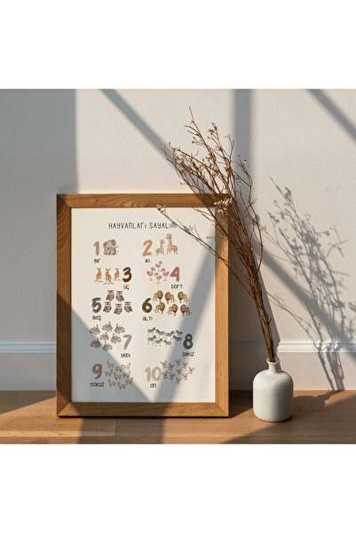 Esci Design Framed Children's Room Painting - Learning Animals - Educational Painting - Preschool Education - Educational1001