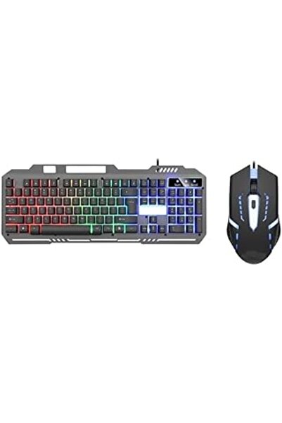 Generic Wired Keyboard & Mouse Combo with Multi-color Lighting - Portable, Ideal for Gaming/Laptop/Desktop