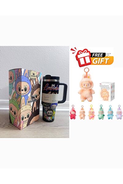 Generic كوب ماء لطيف من Labubu ST سعة 40 أونصة - إصدار محدود مع ماصة