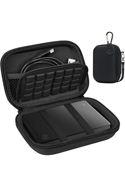 Lacdo Shockproof Portable External Hard Drive Case for 1–6TB (Black)