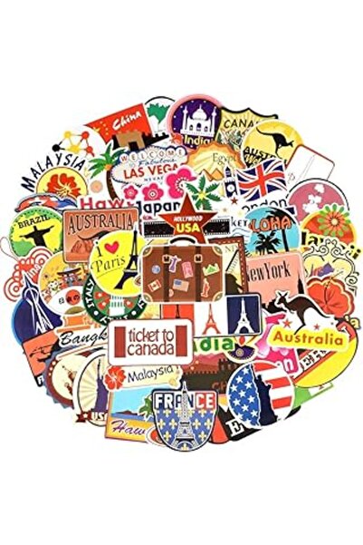 SWIUKPHE 100 ملصق سفر متعدد الألوان من — ملصقات فينيل مقاومة للماء للزجاجات و...