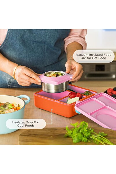 OMIE Box Insulated Kids Bento Lunchbox with Thermos — Leakproof, 3 Compartments