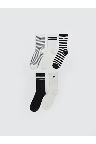 LC Waikiki Lcw Dream Ecru Patterned Women's Socks 5-Pack