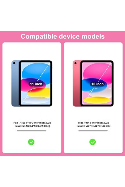 Generic iPad Case for iPad (A16) 11-inch 2025 & iPad 10th Gen 10.9-inch 2022 (Pink)