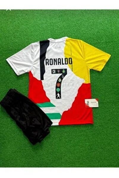 yenteks Cristiano Ronaldo Karma Tüm Takımlar 4 Lü Set Çocuk Futbol Forması Forma+Şort (çorap+bileklik) hediy