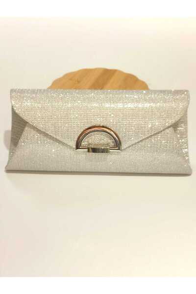 Monalisa Home Stylish Evening Dress Light Gray Glitter Bag