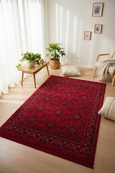 outlet halı deposu istanbul halı deposu Buhara Kırmızı Bohem Kaymaz Tabanlı A...