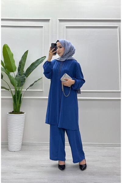 moda acar طقم بنطلون بتفاصيل حجرية