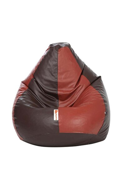 Marktna Brown and burgundy leather bean bag - comfort and elegance in every corner of your home