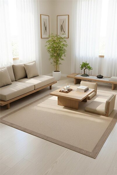 outlet halı deposu istanbul halı deposu Bej Kolay Temizlenen Hasır Doku Sisal...