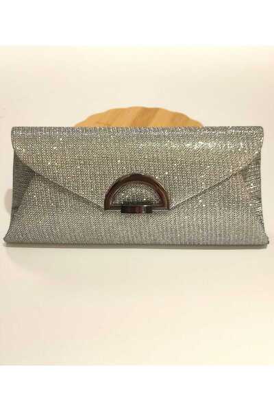 Monalisa Home Stylish Evening Dress Gray Glitter Bag